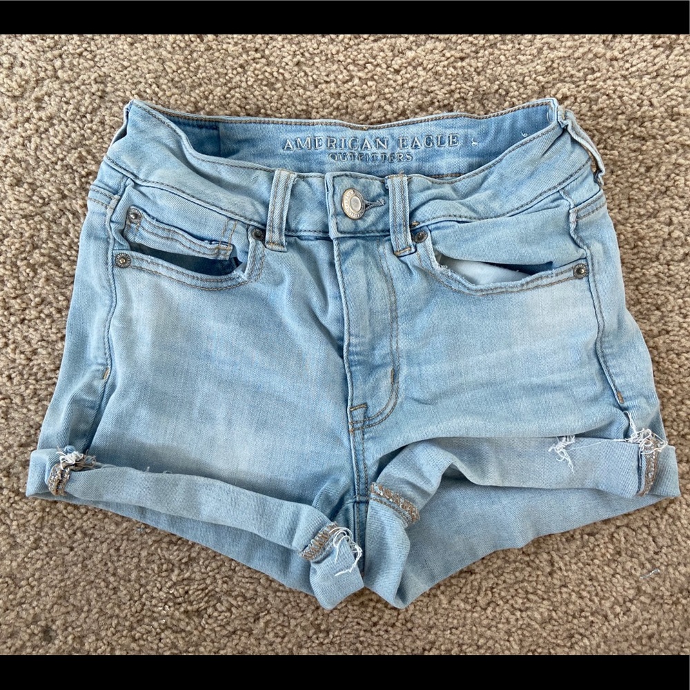 american eagle light wash denim shorts - Picture 1 of 2